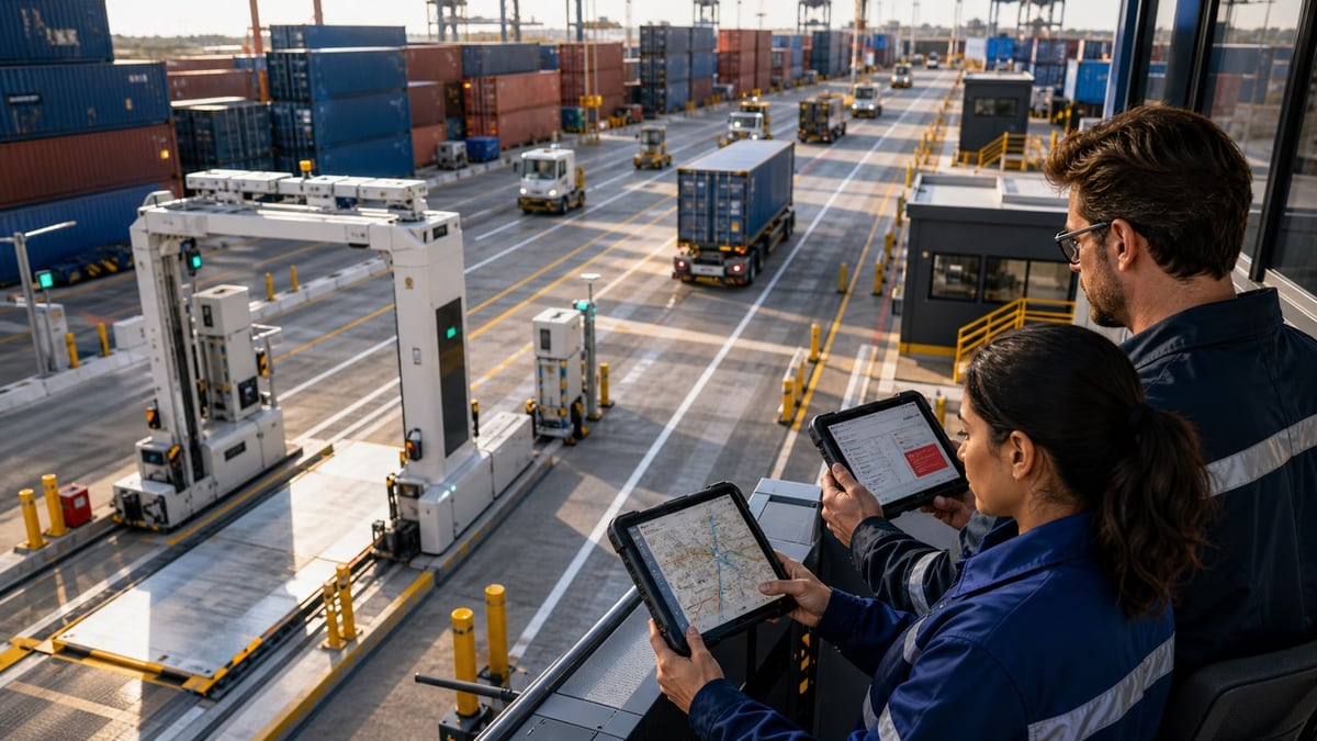 Logistics coordinators aligning inventory, routes, exceptions, and live yard operations